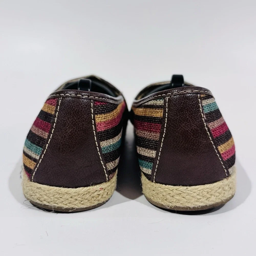 Born Concepts‎ BOC Striped Espadrille Flats Slip On Shoes Women's Size 8 EUC